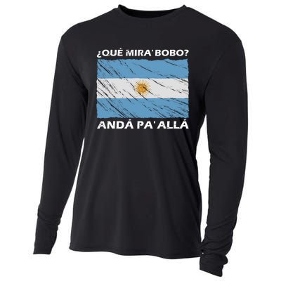 Vintage Argentina Flag Qué Miras Bobo Qué Mira Bobo Cooling Performance Long Sleeve Crew