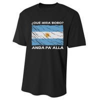 Vintage Argentina Flag Qué Miras Bobo Qué Mira Bobo Performance Sprint T-Shirt