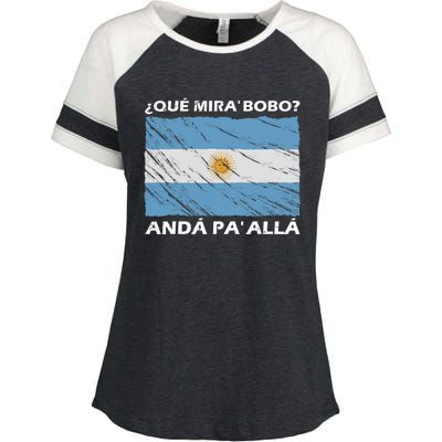 Vintage Argentina Flag Qué Miras Bobo Qué Mira Bobo Enza Ladies Jersey Colorblock Tee