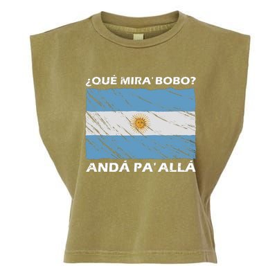 Vintage Argentina Flag Qué Miras Bobo Qué Mira Bobo Garment-Dyed Women's Muscle Tee