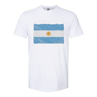 Vintage Argentina Flag Qué Miras Bobo Qué Mira Bobo Softstyle CVC T-Shirt