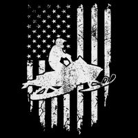 Vintage American Flag Snowmobiling Snowmobile Rider Backpack