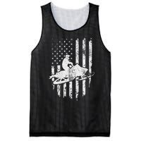 Vintage American Flag Snowmobiling Snowmobile Rider Mesh Reversible Basketball Jersey Tank