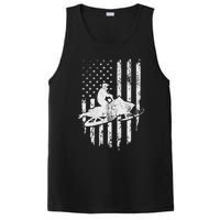 Vintage American Flag Snowmobiling Snowmobile Rider PosiCharge Competitor Tank