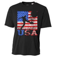 Vintage American Flag USA American USA Soccer Player Cooling Performance Crew T-Shirt