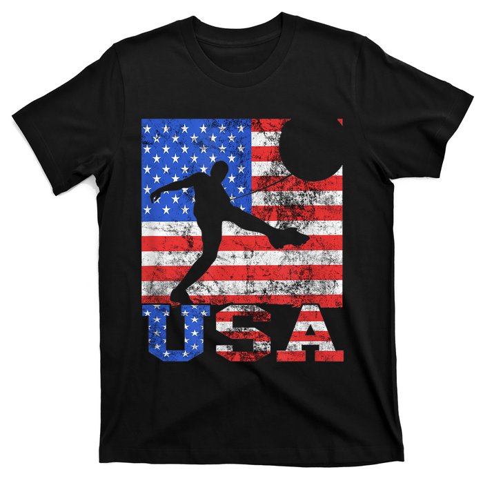 Vintage American Flag USA American USA Soccer Player T-Shirt