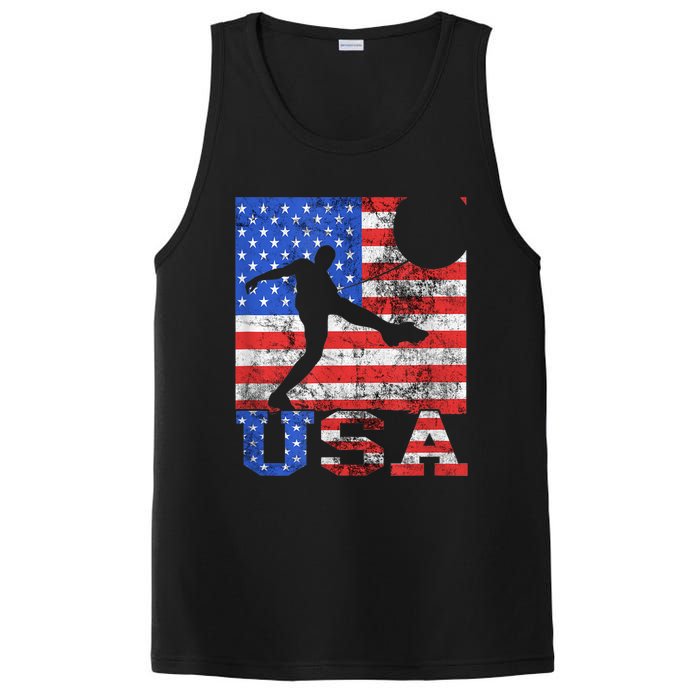 Vintage American Flag USA American USA Soccer Player PosiCharge Competitor Tank