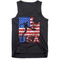 Vintage American Flag USA American USA Soccer Player Tank Top