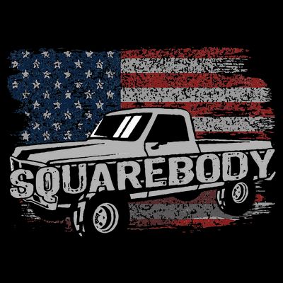 Vintage American Flag Squarebody - Square Body Truck Lover T-Shirt