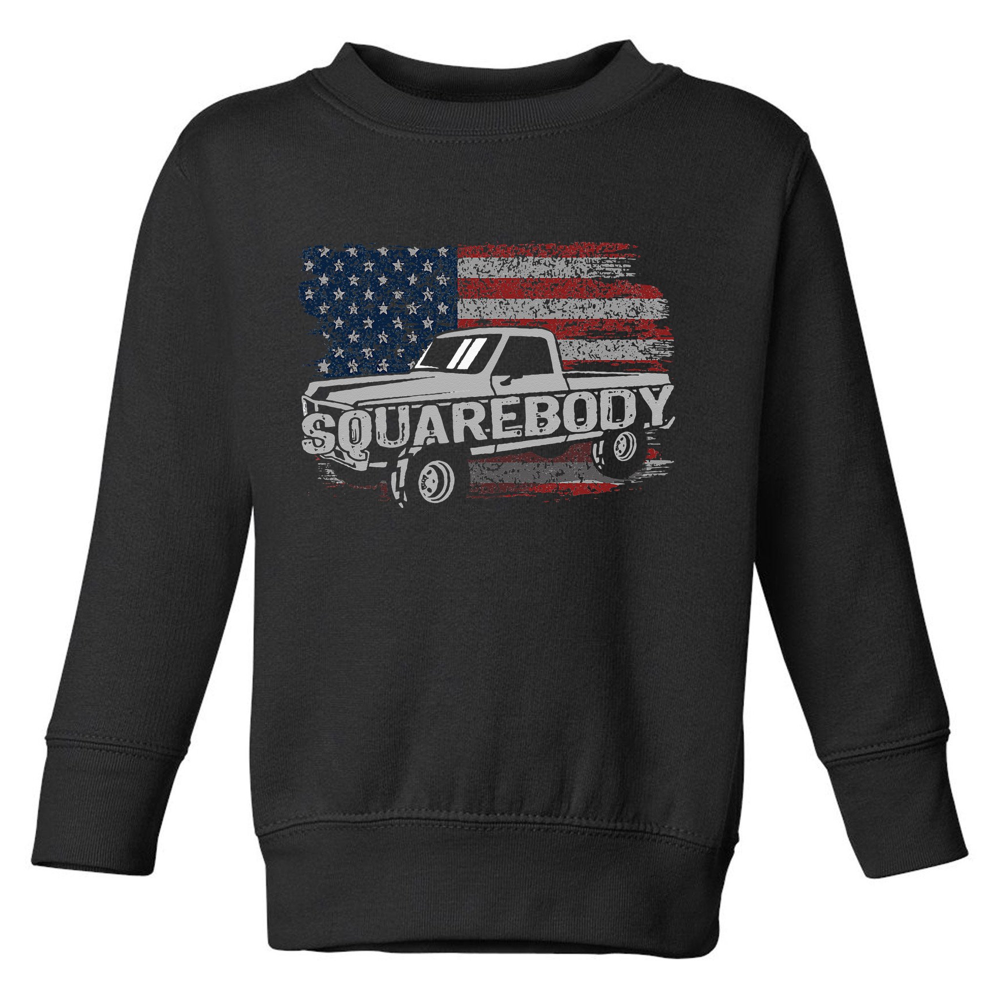 Vintage American Flag Squarebody - Square Body Truck Lover Toddler Sweatshirt