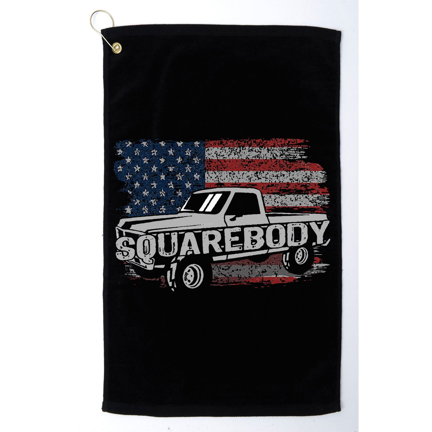 Vintage American Flag Squarebody - Square Body Truck Lover Golf Towel