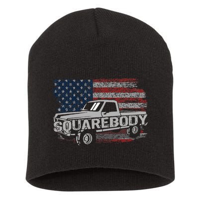 Vintage American Flag Squarebody - Square Body Truck Lover Short Acrylic Beanie