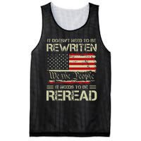 Vintage American Flag It Needs To Be Reread We The People Mesh Reversible Basketball Jersey Tank