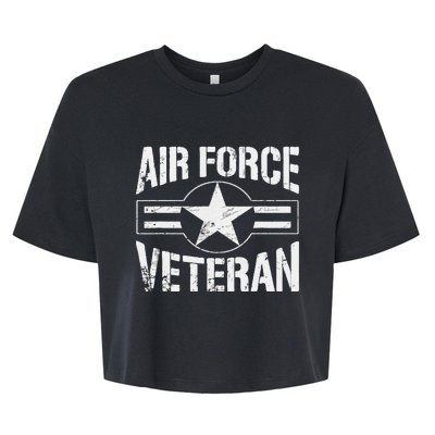 Vintage Air Force Veteran Tee Vintage USAF Veteran Bella+Canvas Jersey Crop Tee