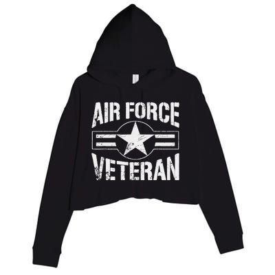 Vintage Air Force Veteran Tee Vintage USAF Veteran Crop Fleece Hoodie