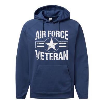 Vintage Air Force Veteran Tee Vintage USAF Veteran Performance Fleece Hoodie