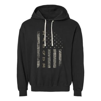 Vintage American Flag Basque Pride Garment-Dyed Fleece Hoodie