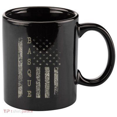 Vintage American Flag Basque Pride 11oz C Handle Ceramic Mug
