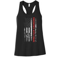 Vintage American Flag Wrestling Grandma Wrestler Women's Racerback Tank