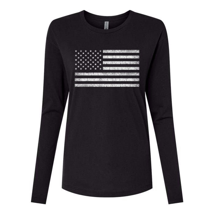 Vintage American Flag Usa Patriotic Graphic Womens Cotton Relaxed Long Sleeve T-Shirt