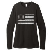 Vintage American Flag Usa Patriotic Graphic Womens CVC Long Sleeve Shirt