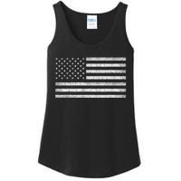 Vintage American Flag Usa Patriotic Graphic Ladies Essential Tank