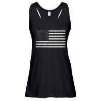 Vintage American Flag Usa Patriotic Graphic Ladies Essential Flowy Tank