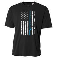 Vintage American Flag Fishing Rod Cooling Performance Crew T-Shirt