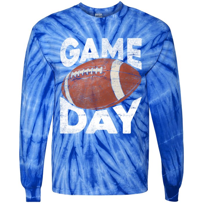 Vintage American Football Game Sports Lover Great Gift Tie-Dye Long Sleeve Shirt