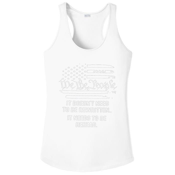 Vintage American Flag It Needs To Be Reread We The People Ladies PosiCharge Competitor Racerback Tank