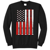 Vintage American Flag Baseball Dad 4th of July Sweatshirt