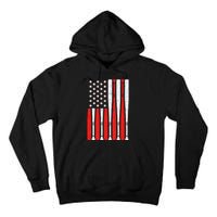 Vintage American Flag Baseball Dad 4th of July Tall Hoodie