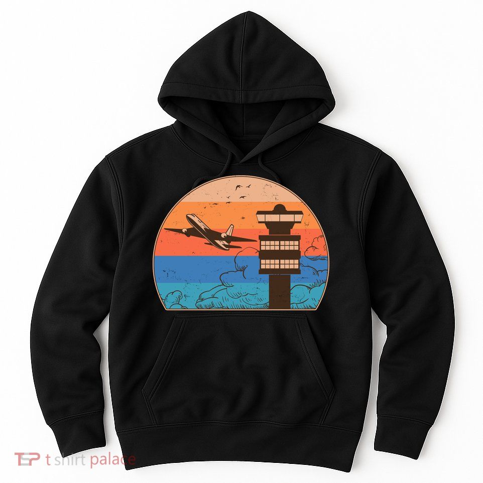 Vintage Airplane Flight Controller Tower Hoodie