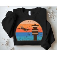 Vintage Airplane Flight Controller Tower Sweatshirt