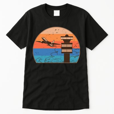 Vintage Airplane Flight Controller Tower Tall T-Shirt