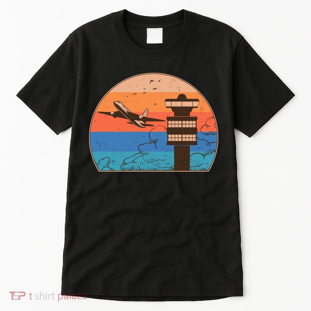 Vintage Airplane Flight Controller Tower Tall T-Shirt