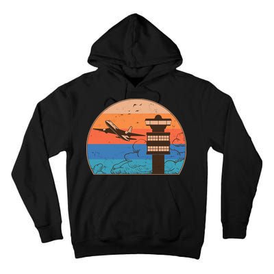 Vintage Airplane Flight Controller Tower Tall Hoodie
