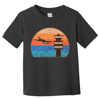 Vintage Airplane Flight Controller Tower Toddler T-Shirt