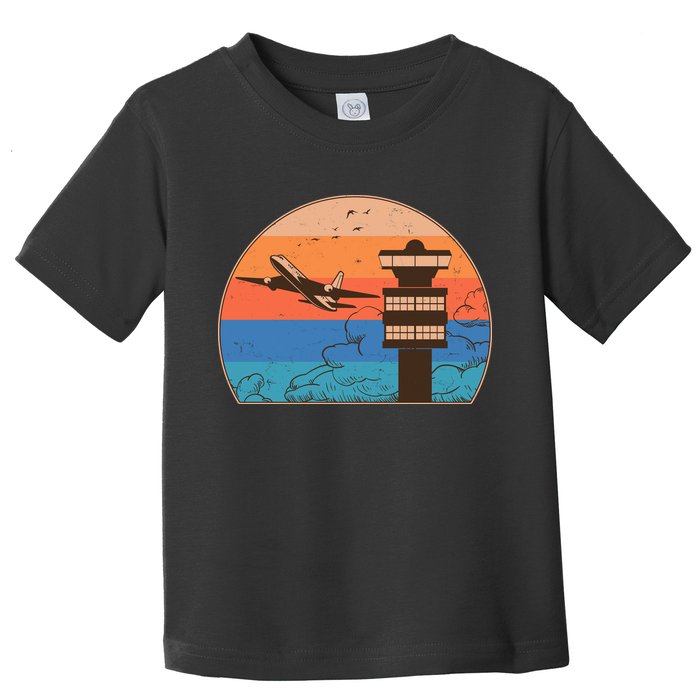 Vintage Airplane Flight Controller Tower Toddler T-Shirt