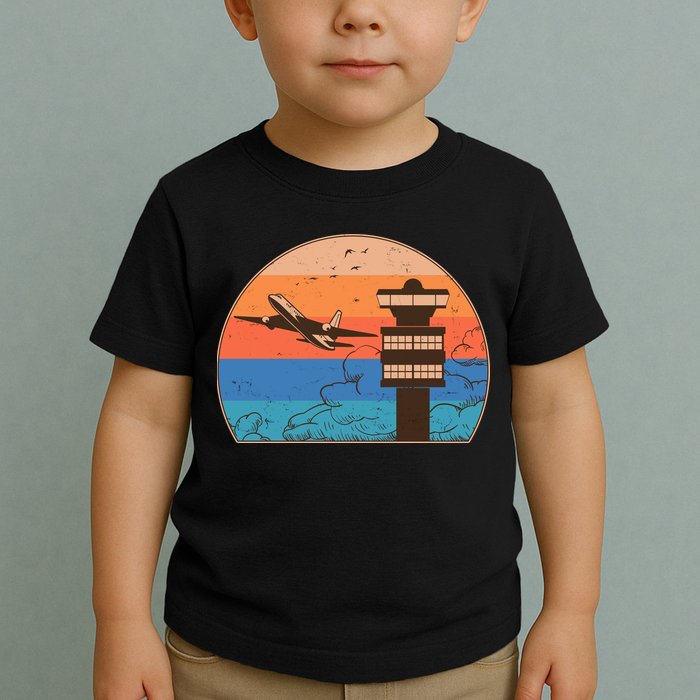 Vintage Airplane Flight Controller Tower Toddler T-Shirt