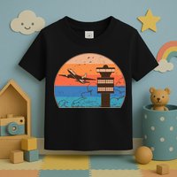 Vintage Airplane Flight Controller Tower Toddler T-Shirt