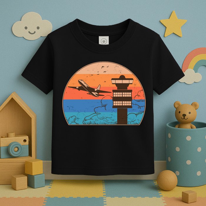 Vintage Airplane Flight Controller Tower Toddler T-Shirt