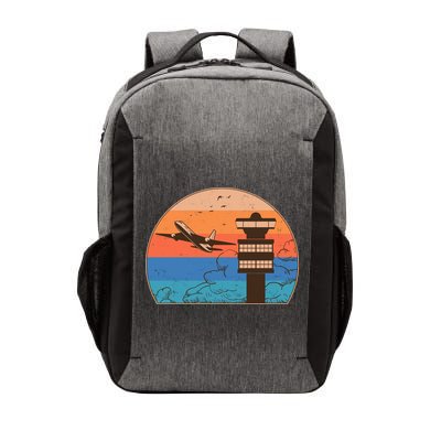 Vintage Airplane Flight Controller Tower Vector Backpack