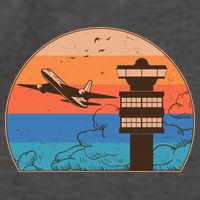 Vintage Airplane Flight Controller Tower Vector Backpack