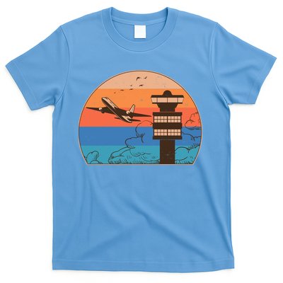 Vintage Airplane Flight Controller Tower T-Shirt