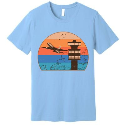 Vintage Airplane Flight Controller Tower Premium T-Shirt