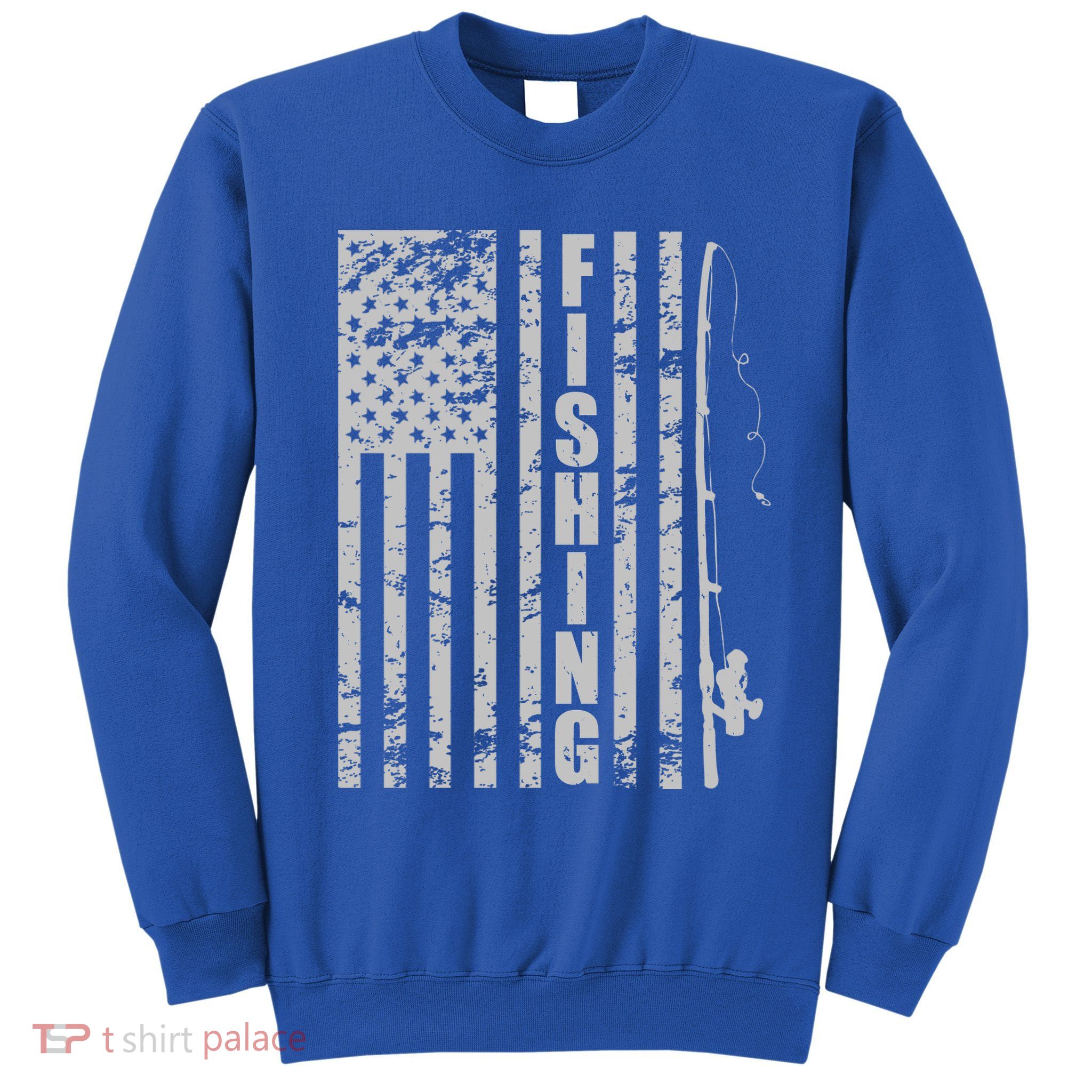 Vintage American Fishing Flag Pole USA Sweatshirt