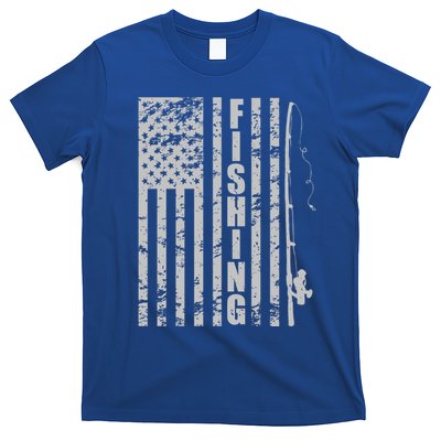 Vintage American Fishing Flag Pole USA T-Shirt