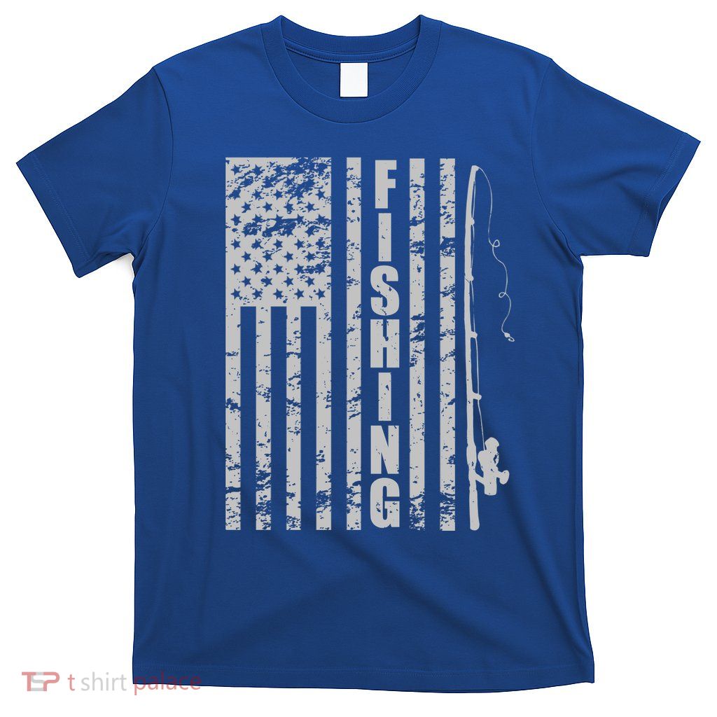 Vintage American Fishing Flag Pole USA T-Shirt