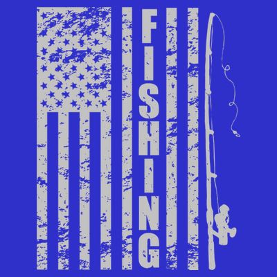 Vintage American Fishing Flag Pole USA T-Shirt